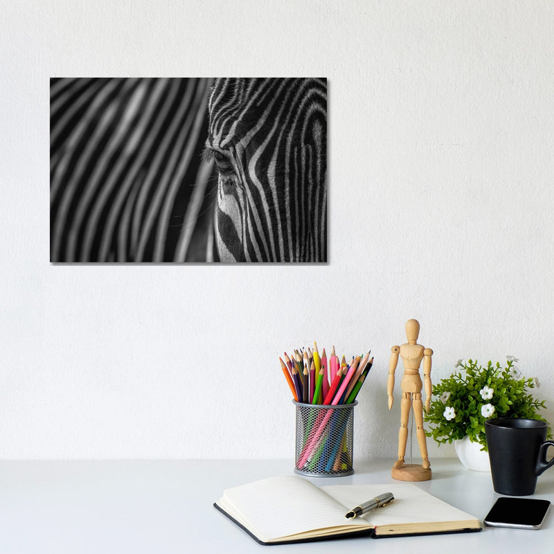 Simple Pattern - Camouflage Black And White by Louis Ruth - Wrapped Canvas Print, 20.32 cm H x 30.48 cm W