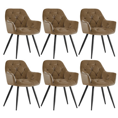 Nolen Upholstered Velvet Dining Chair with Arm