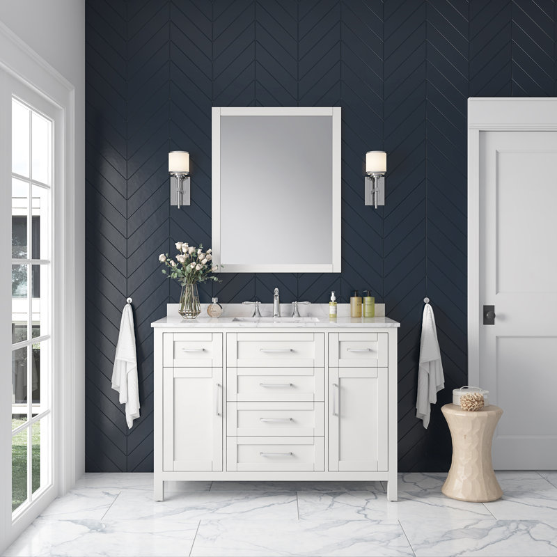 OVE Decors Tahoe 48" Single Bathroom Vanity Set with Mirror, White
