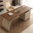 Nut-brown+Beige Rectangular Manufactured Wood with 3 drawers desk-924463786-924463787