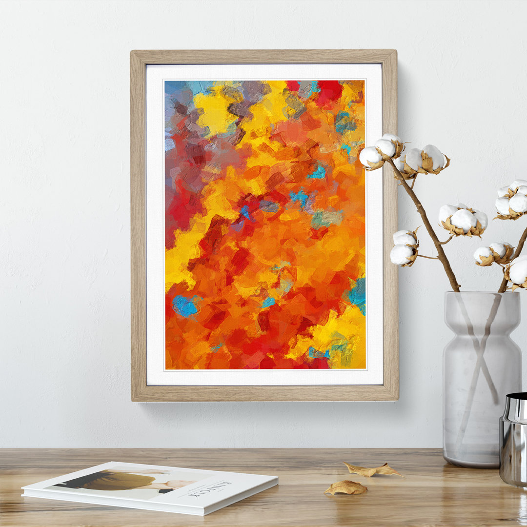 Flaming Skies Abstract - Framed Print