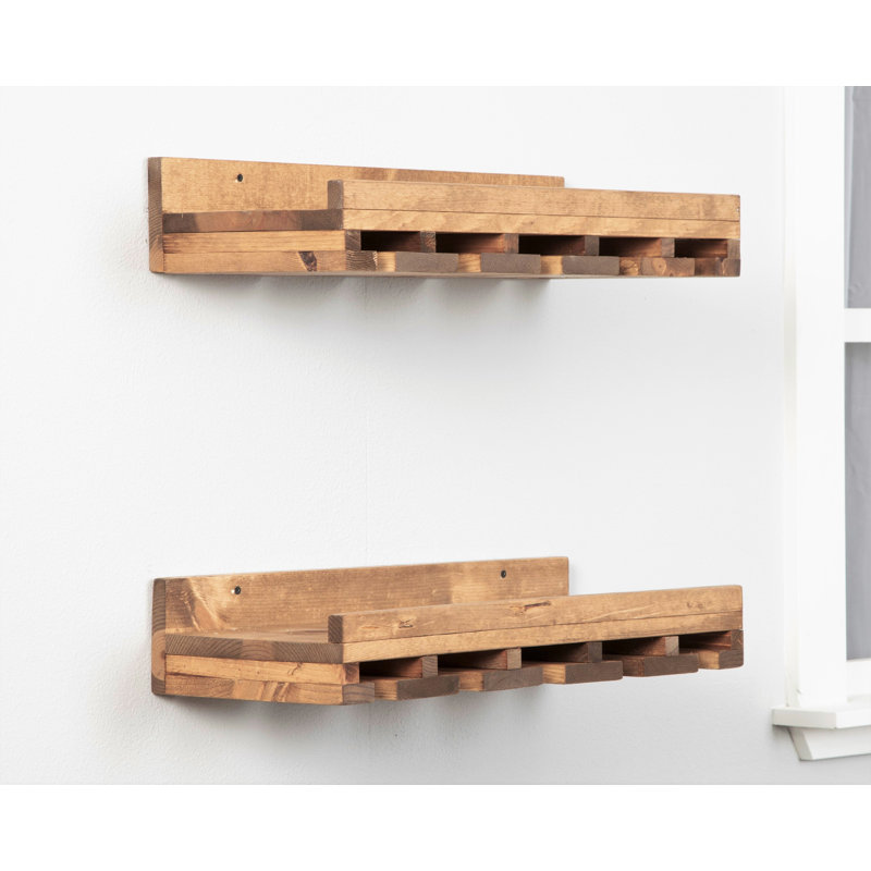 Bouley Solid Wood Wine Glass Rack, 4.25" H x 24" W x 10" D, Walnut