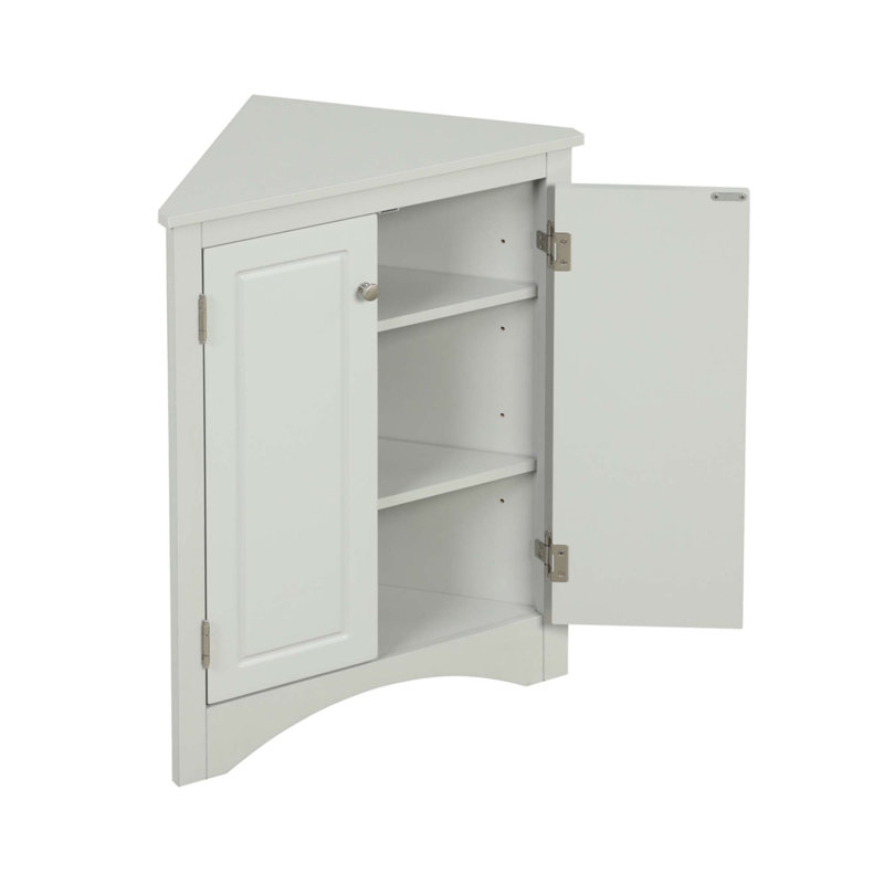 Armoire de rangement triangulaire grise avec tablettes réglables, Gris