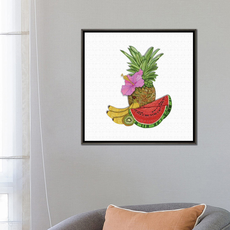 «Fruit Salad» par Angelika Parker, impression, Aucun mat, Toile encadrée de bois rustique foncé, H 26 po x l 26 po x P 1,5 po