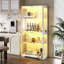 Vitrine à 4 niveaux en verre moderne avec portes à loquet magnétique, vitrine minimaliste de 65 po de hauteur pour les objets de collection, les livres et le rangement des trophées, pour le salon, la chambre à coucher et le bureau-484411848