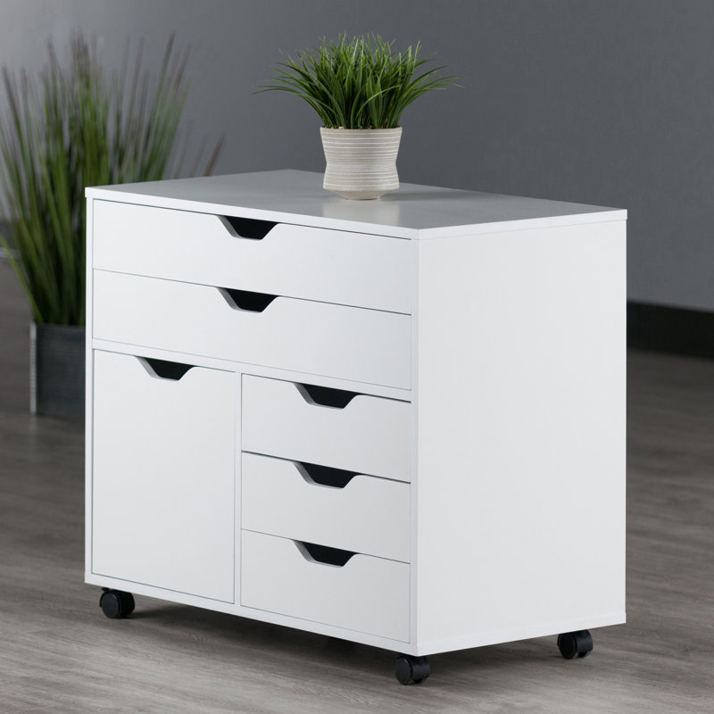 Crandon 4 ou plus. -Armoire de rangement à tiroirs, Blanc