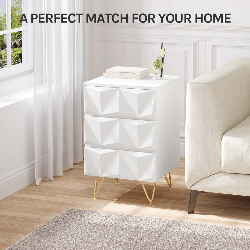 Armadeo 40cm W Manufactured Wood Bedside Table