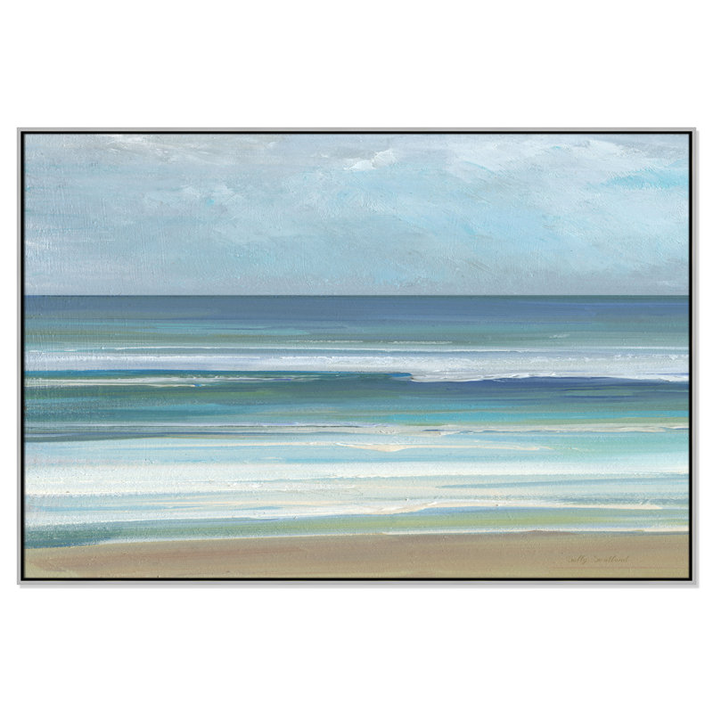 «Gentle Waves I» par Sally Swatland, H 41,5 po x l 61,5 po, Argent argent