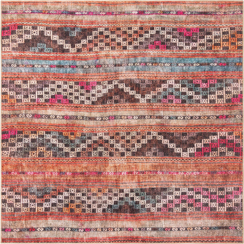 Chenille Geometric Indoor Rug, Square 7'6"