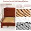 Reigen Curved Headboard Upholstered Platform Bed With Soft Rounded Corners,Rust Red,King-1297884055-1297884058