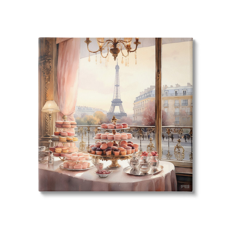 «Parisian Desserts City View Wrarap Canvas» par RB sur, H 17 po x l 17 po