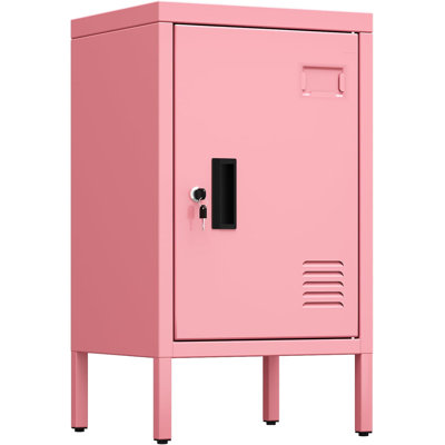 Casiers de rangement en métal pour employés avec 1 portes verrouillables, armoires de rangement verrouillables pour petits espaces, maison, école, salle de sport, assemblage requis, rose