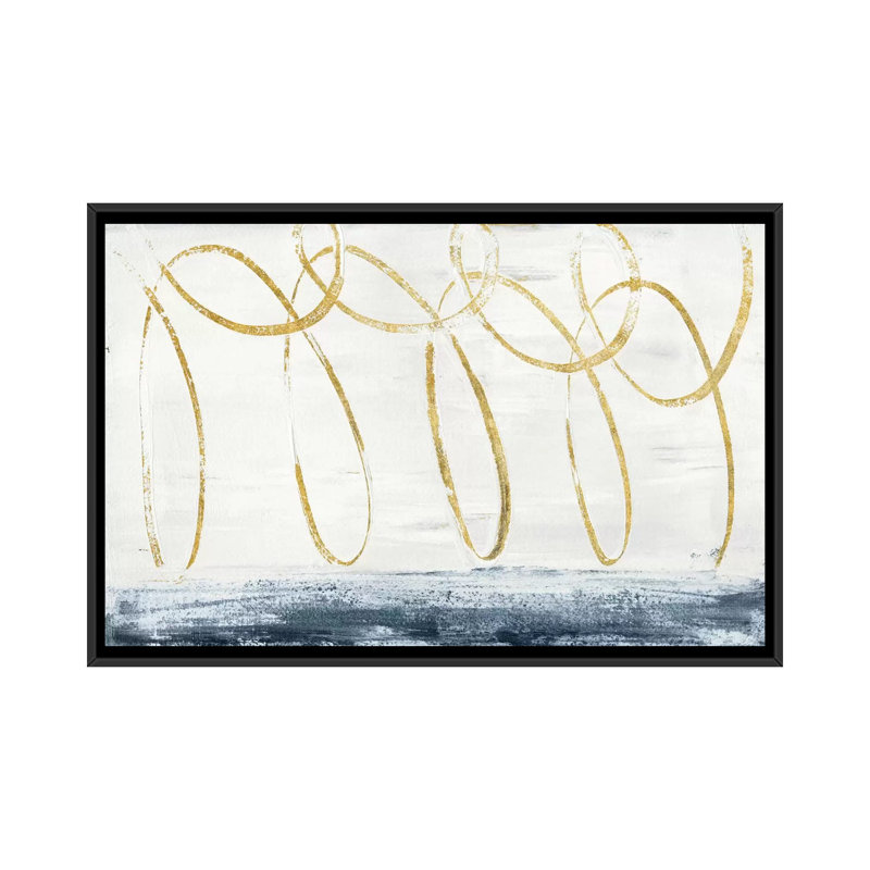 « city beach gold », impression sur toile, H 18 po x l 26 po x P 1,5 po, Toile encadrée noire, Pas de tapis