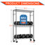Portant à vêtements robuste avec deux tiges de suspension et tablettes réglables Organisateur de garde-robe mobile d'une capacité de 1050 lb