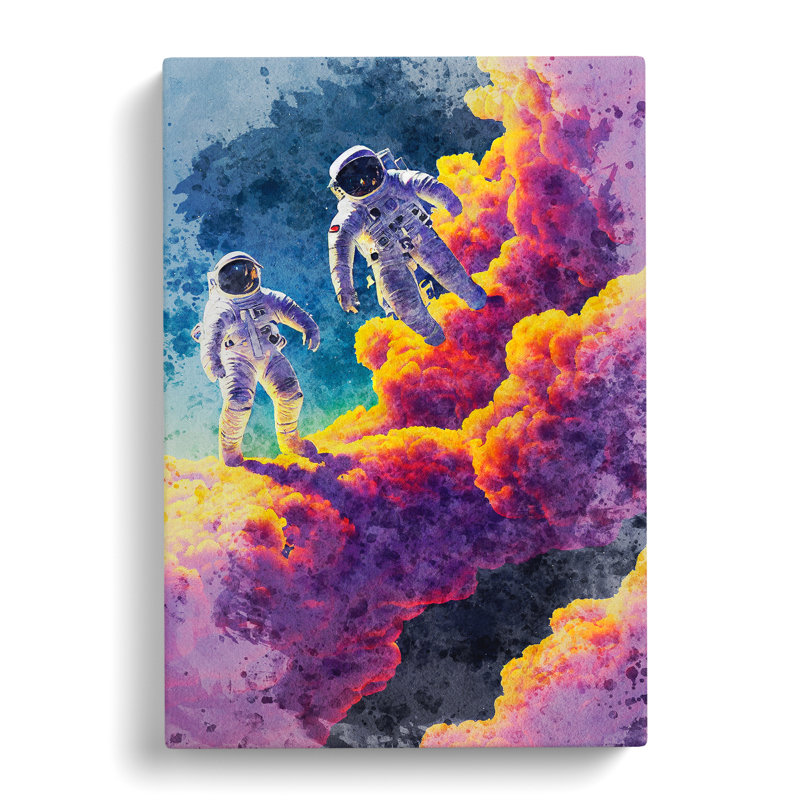 Astronaut In Watercolour No.5 - Wrapped Canvas Painting, 76cm H x 50cm W x 3cm D