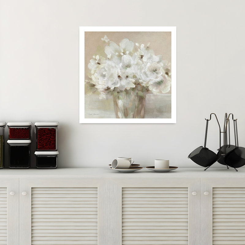 Art mural Tender White Blooms I, H 18 po x l 18 po