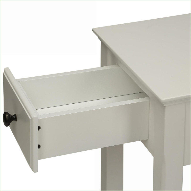 Bois massif blanc Table basse en MDF avec tiroir & amp; Tablette, rangement de salon durable