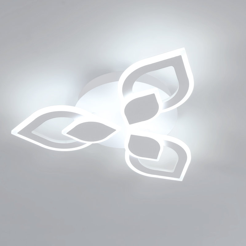 White 48cm Floral LED Flush Ceiling Light