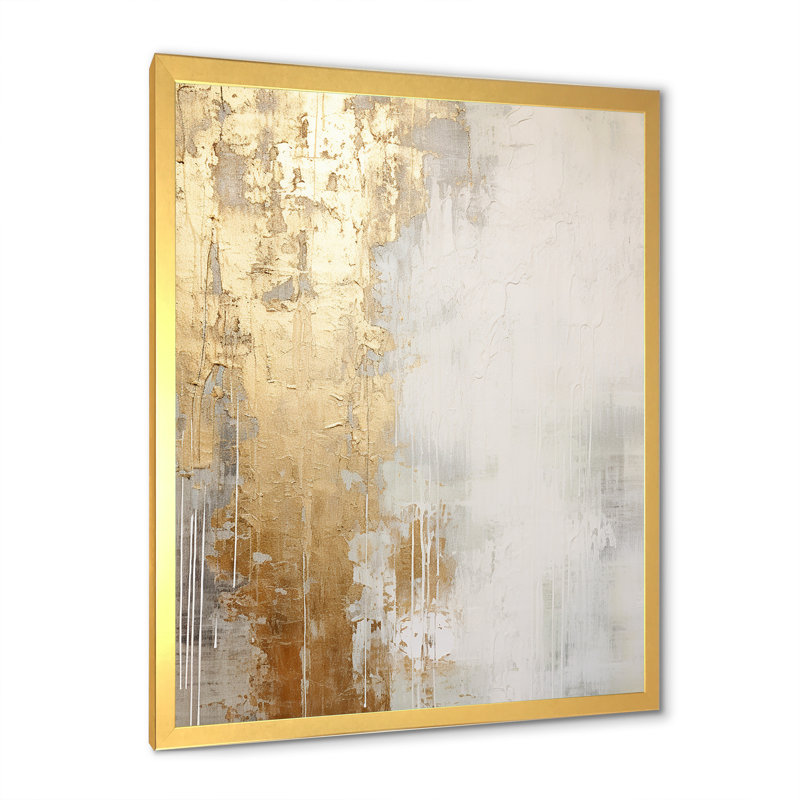 Minimal Gold and Beige Abstract Canvas Art Print
