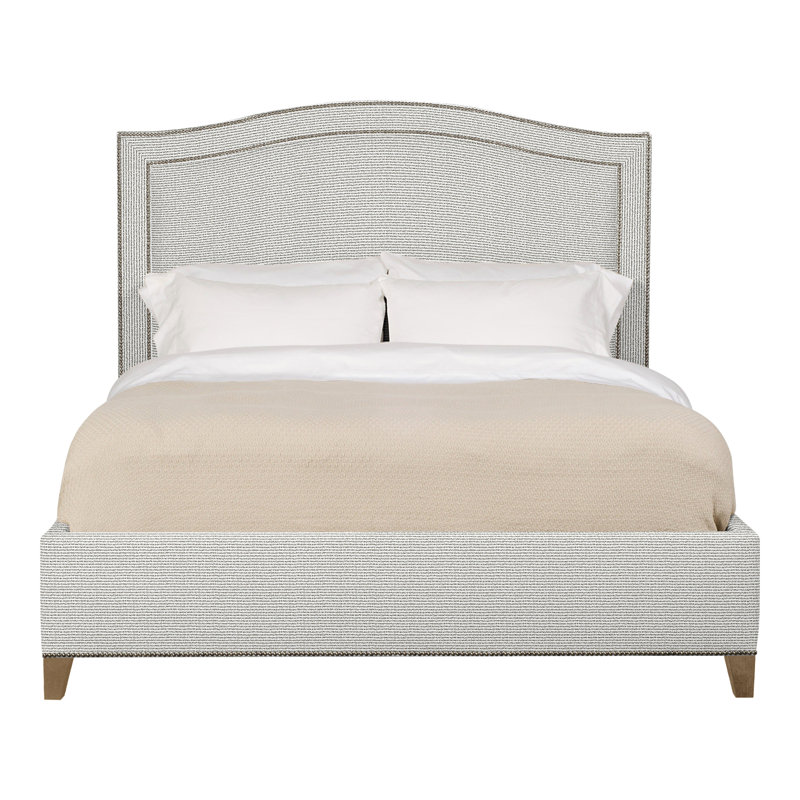 Caroline/Casey Queen Upholstered Low Profile Panel Bed, Callaloo Cotton, Hampton, Yes