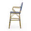 Ensemble de 2 tabourets de bar d'extérieur, osier en polyéthylène et aluminium de style français 29,5 po