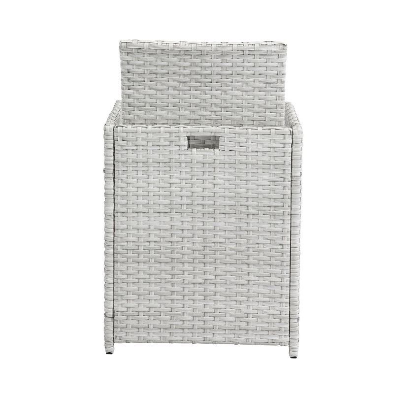 9 pièces en tissu bleu et bistro - 4 chaises, repose-pieds, bleu, tissu, salle à manger
