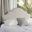 Light Grey Fabric Queen Size Headboard - Solid Wood Frame & Steel Legs, Adjustable Height With Nailhead Trim-1931466554