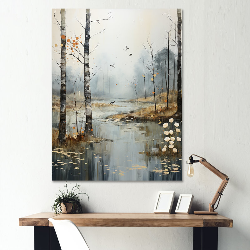Tonalisme «Misty Morning Reverie I», reproduction sur toile, H 44 po x l 34 po x P 1,5 po, Toile tendue