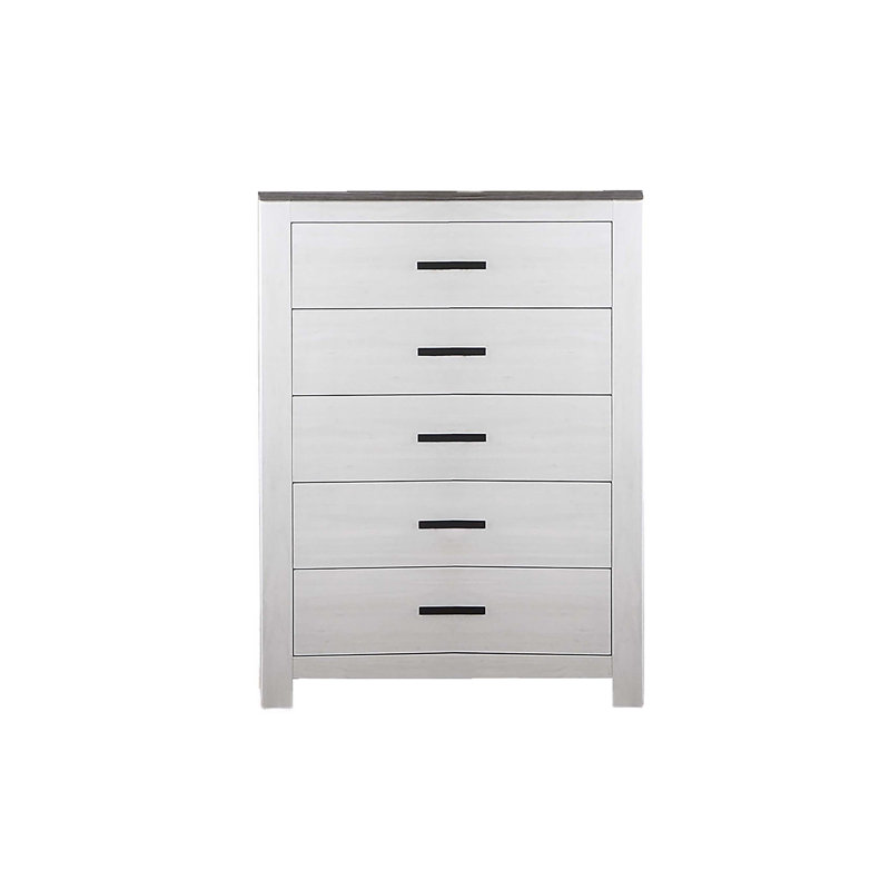 Mobilier de chambre à coucher à poignées élégantes de style moderne à deux tons