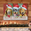 Aquarelle, chiens, Noël, chapeaux de père Noël, célébrations et fêtes, décoration, art moderne, chaud
