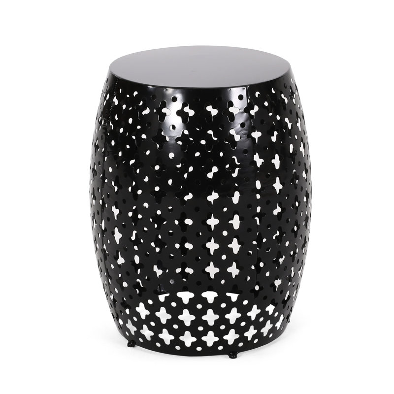 Elegant Metal Side Table - Modern Iron Cut, No Assembly, 16.50" W X 20.50" H D, Black Stylish End Elegant, 16.5"X16.5"X20.5", Assembly Required,