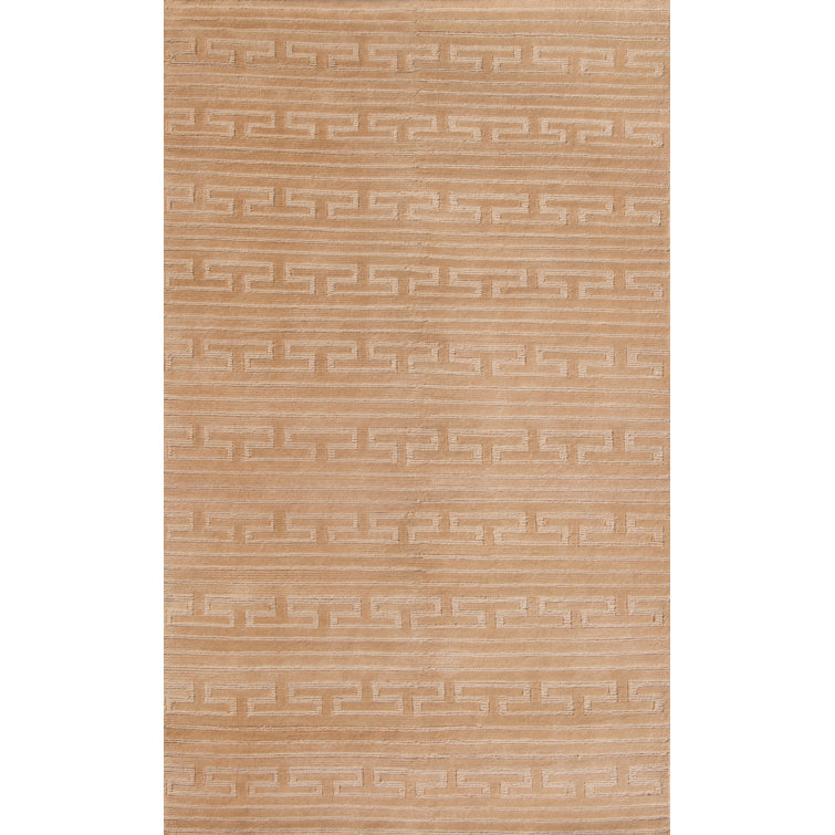 Crosby Wool Striped Area Rug in Camel