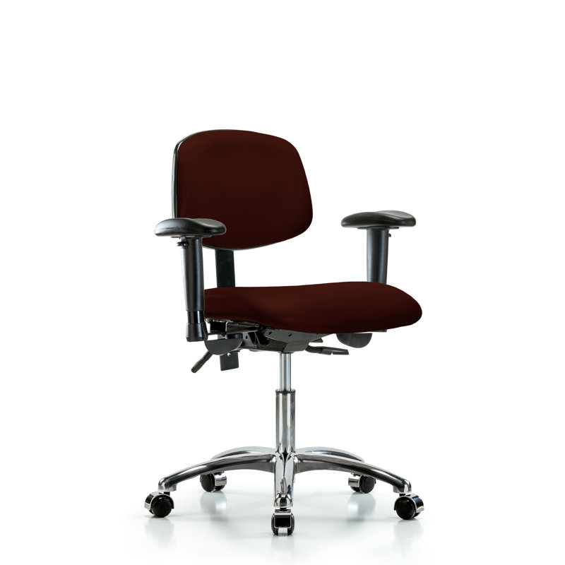 Chaise de tâches ergonomique Julian, Bourgogne, Roulettes, Inclus