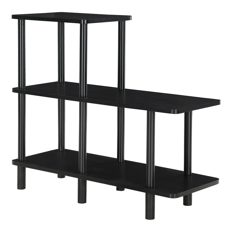 Dulcia 71cm H x 80cm W Plastic Step Bookcase, Espresso