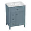 Meuble-lavabo de 61 cm (24 po) avec lavabo, 3 tiroirs et armoire à étagères réglables, gris-bleu-1399309725