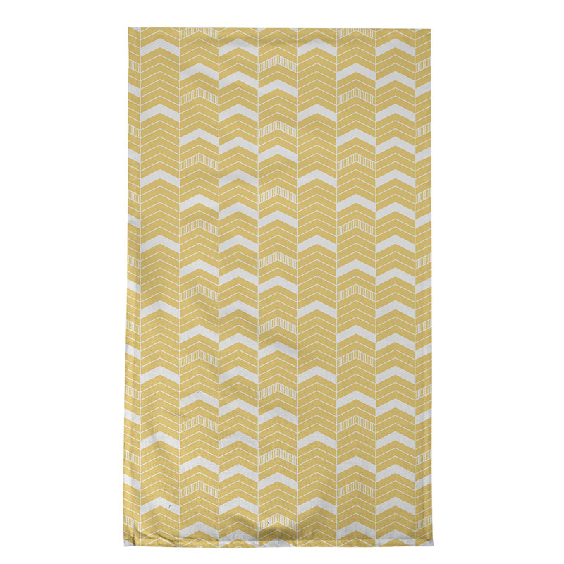 Stephenie Tea Towel Kitchen Towel, Yellow/White, Cotton Twill