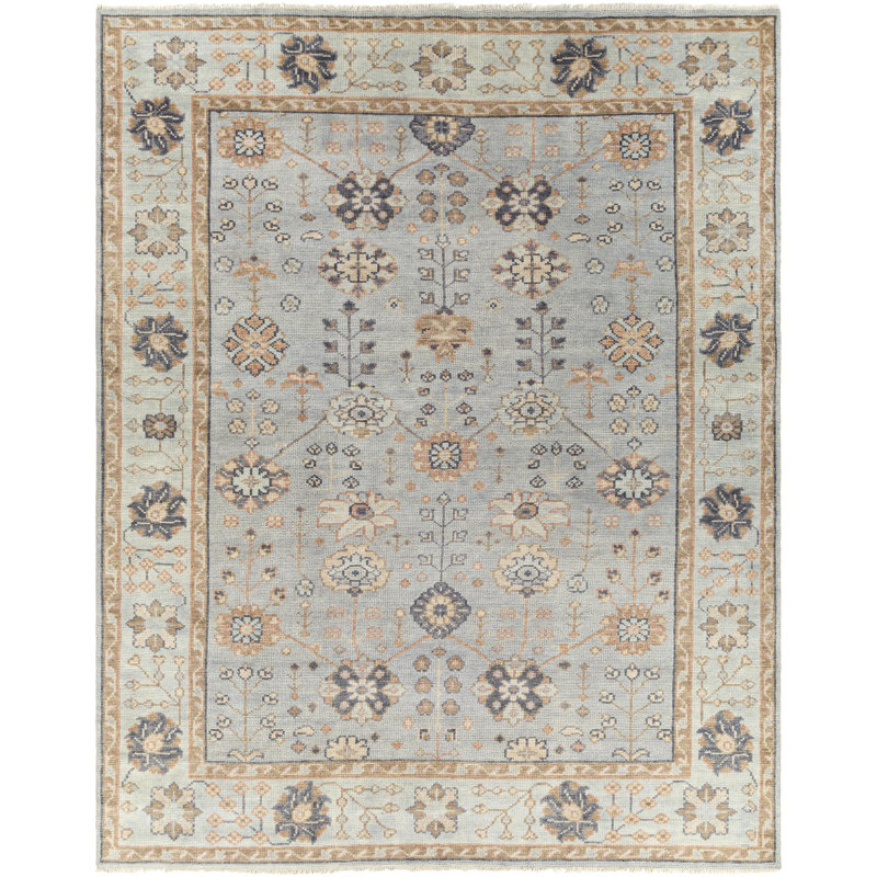 Palais Hand Knotted Wool Moroccan Area Rug in Blue