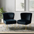 Euclid Glam Velvet Side Chair with Sturdy Wood Frame & Foam Padded Seat