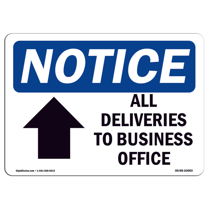 Enseigne de bureau en aluminium 18 x 24 All Deliveries To Business