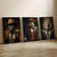 3 pièces d'art mural, affiche fantaisiste encadrée sur toile, ensemble de 3 animaux - Dapper Gorilla Frog-2068963181
