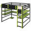 Wood Loft Bed with Desk,Side storage rack,Multi-storage Shelves and RGB Light-2091062615-2091062600