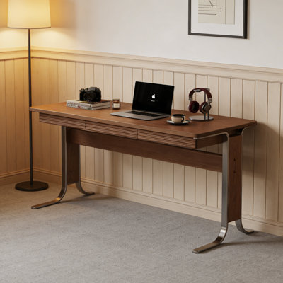 Exquisite Durable Rubberwood And Metal Desk