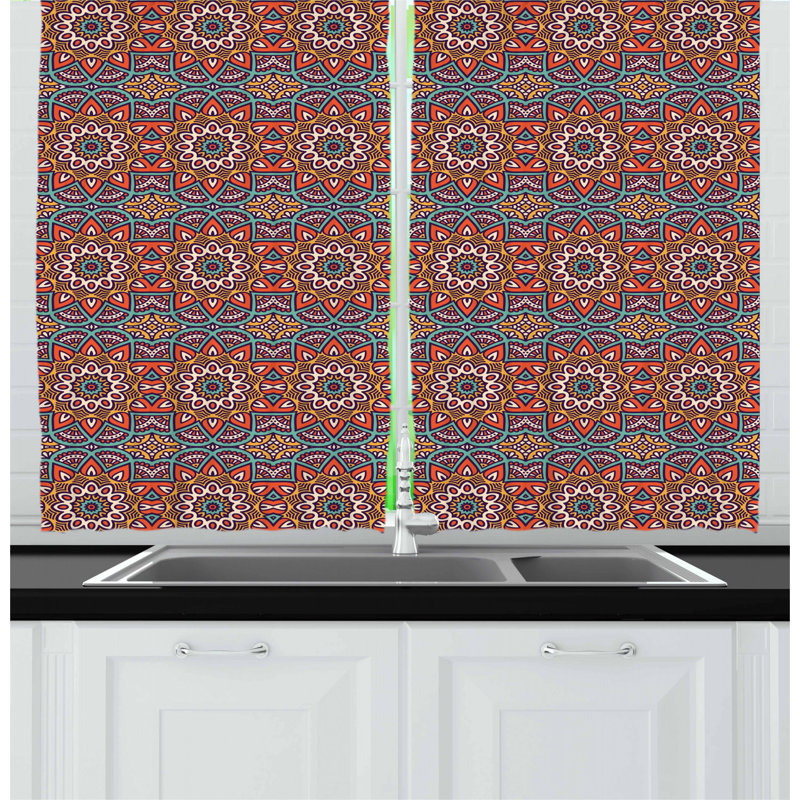 Damask Tailored Kitchen Curtain
