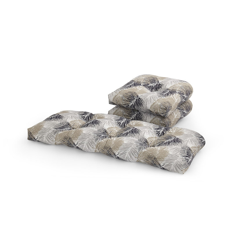 Belington Outdoor 3.5'' Bench Seat Cushion, Gray/Black