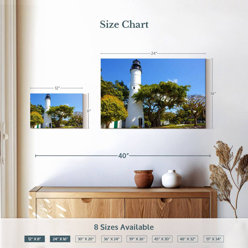 Lilie Key West Lighthouse, 16" H x 24" W