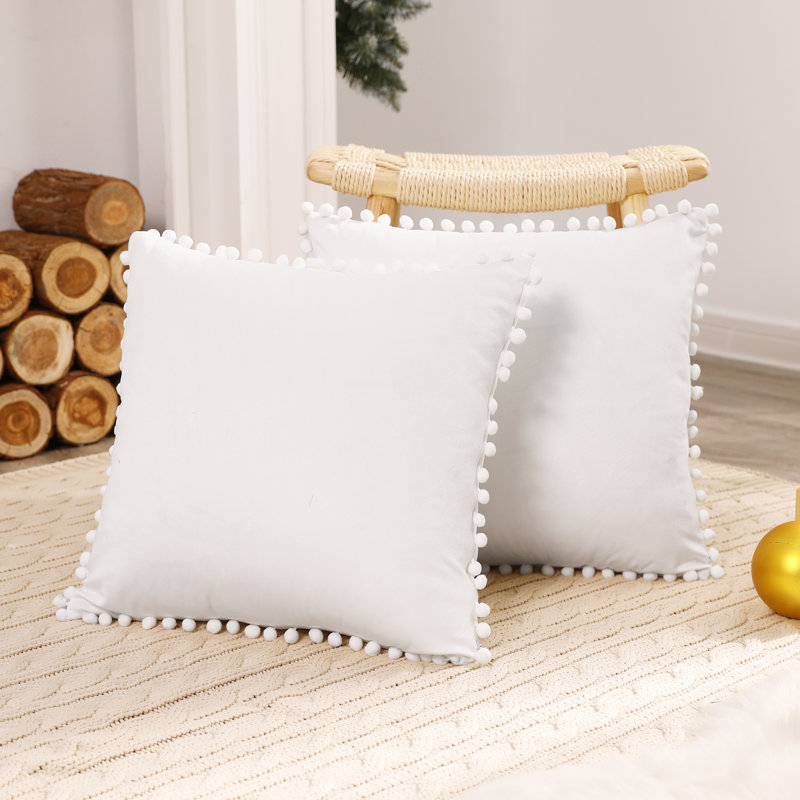 Knowles Square Cushion Cover, 46cm H x 46cm W x 1cm D, Pure White