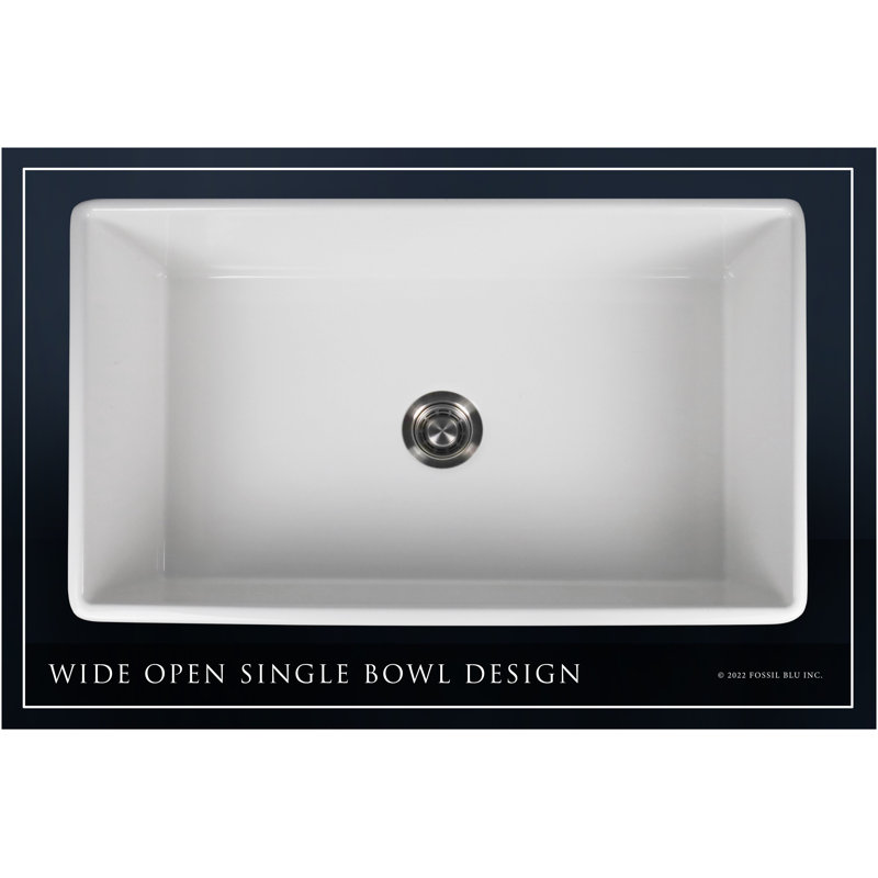 Luxury Solid Fireclay Farmhouse Sink, Stainless Steel Accessories