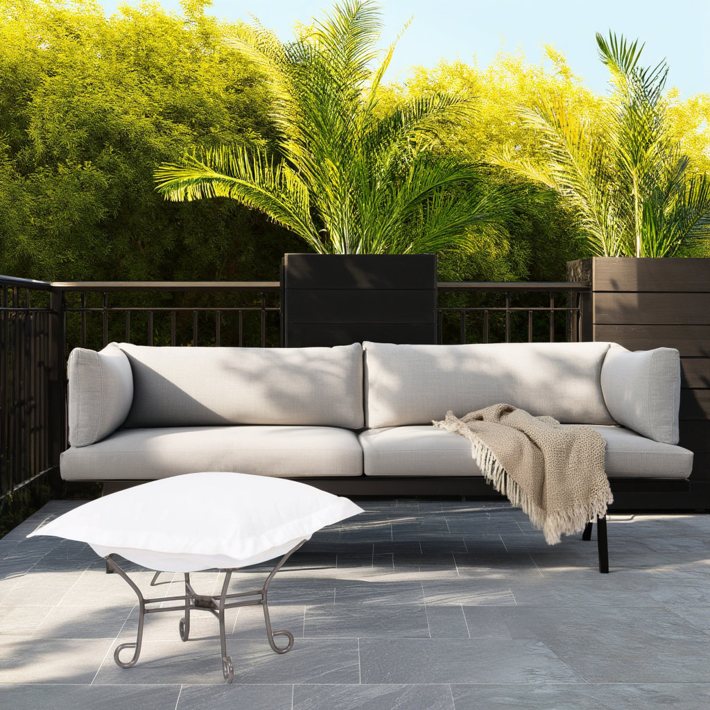 Olen Sunbrella Outdoor Ottoman Cushion, Seascape Natural Sunbrella®