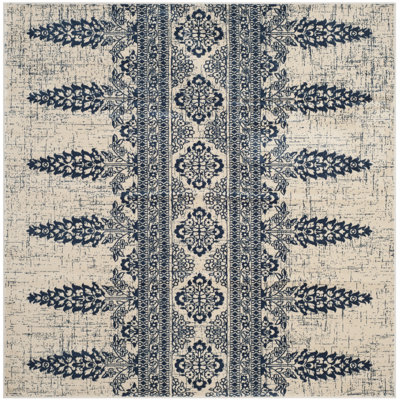 Annette Floral Ivory/Royal Area Rug