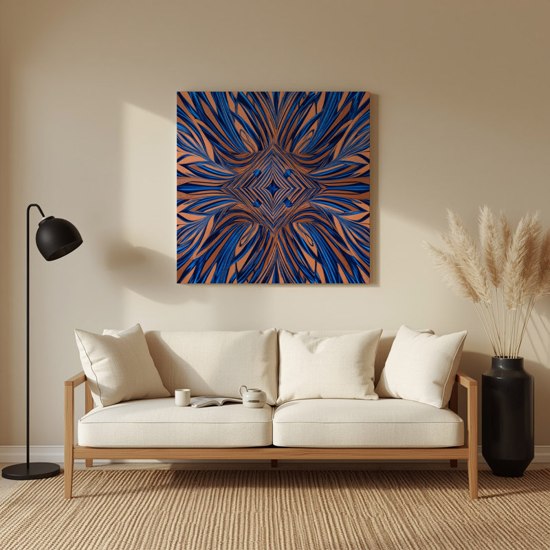 Art mural brun op Op 62, H 96 po x l 96 po x P 0,05 po